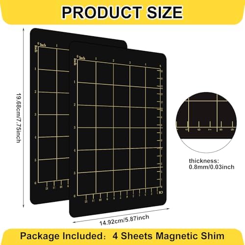 Copkim 4 Pcs 5.87'' x 7.75" Magnetic Cutting Pads for Die Cutting Machine Accessories with Card Size Black Embossing Machine Mats for Die Cutter