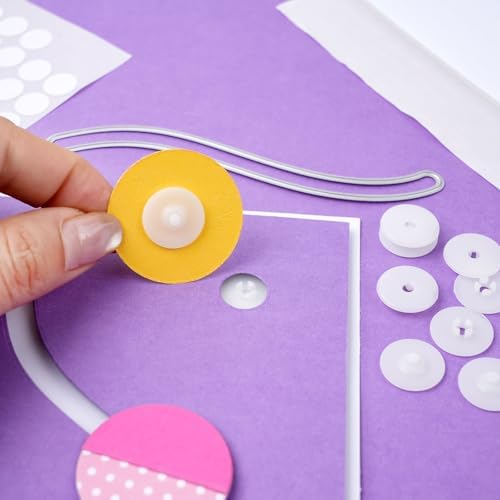 100 Pairs Snap'n Slides for Making Slider Card Spinner Swing Arm Cards; Round Interlocking Disks Easy Interactive Elements Snap and Spin for Card Making DIY Scrapbooking Paper Crafts Projects