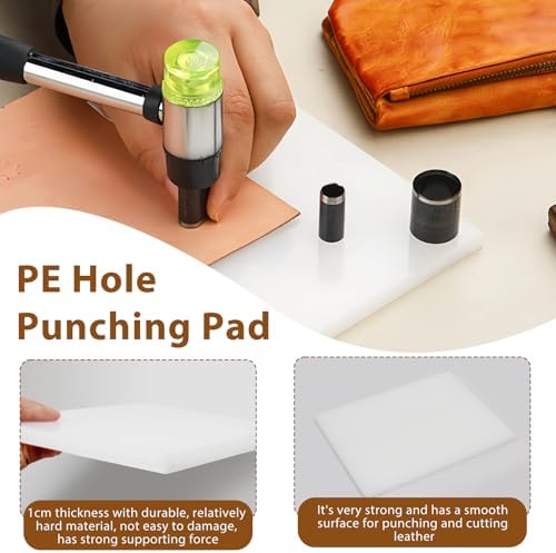 4 PCS Leather Craft Punch Pad, Rubber Mute & A4 Self-Healing Cutting Mat