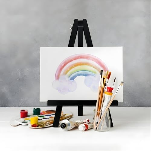 17 Inch Large Tabletop Easel Stand | Small Canvas Painting Display Easel Stand - Black | Canvas Paintings, Arts & Crafts, Frames, Wedding | Kids, Artists, Adults (4-Pack)
