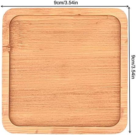 4PCS Mosaic Bamboo Coasters for Crafts, Blank Base Trays, Drinking Cup Coaster, Plant Coaster, Art Plate,DIY Mosaic Supplies (Square)