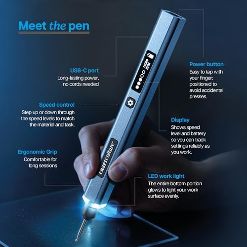 EtchMate Engraving Pen for Metal, Wood, Glass, Plastic & All Materials | Cool Birthday Gift Ideas - Engraver Pen Tool - Teen Boy Gifts - Unique Gifts for Women, Teenage Girl - Craft Kits for Adults