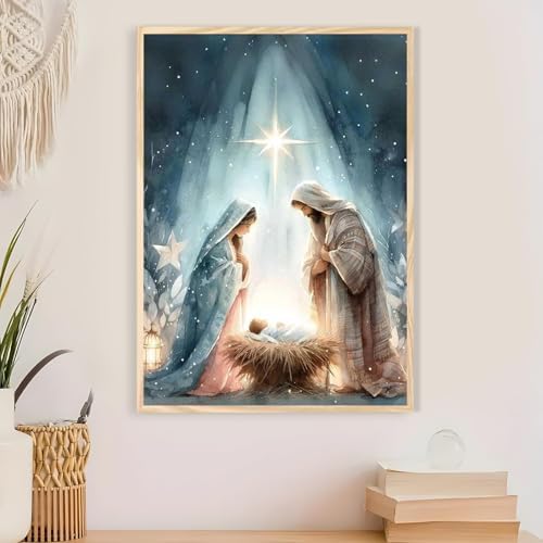 Jesus Paint by Numbers Kit for Adults Framed Canvas 12X16 in, Frameworkless