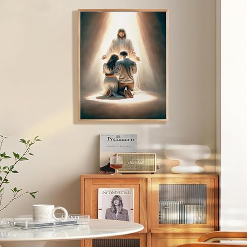 Jesus Paint by Numbers Kit for Adults Framed Canvas 12X16 in, Frameworkless