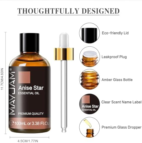 MAYJAM Anise Star Essential Oil for Diffusers for Home, 3.38FL.OZ