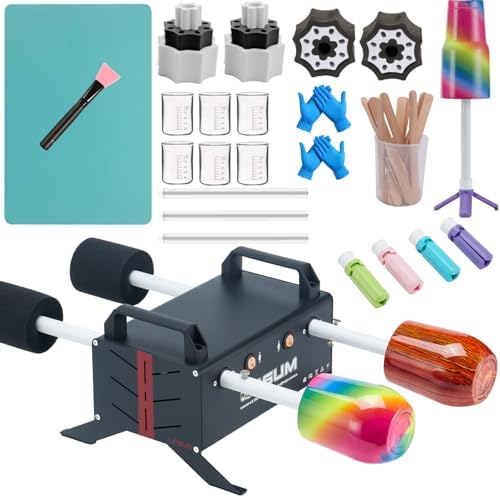 4 Arm Cup Turner for Crafts Tumbler,Multi Tumbler Spinner Machine Kit,Tumbler Turner DIY Glitter Epoxy Resin Tumblers (4X-Black)