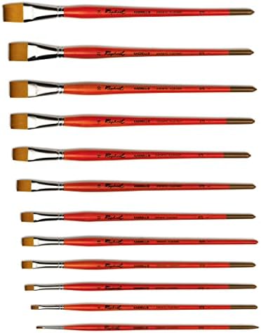 Raphael Kaerell Long Handle Oil & Acrylic Brush, Flat, 14, Natural
