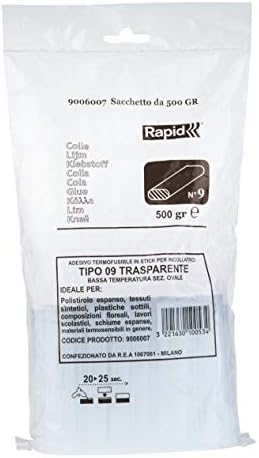 Rapid Multipurpose Transparent and Oval Hot Glue Sticks for Heat Sensitive Objects, Length: 100 mm, 500 g, 59006007