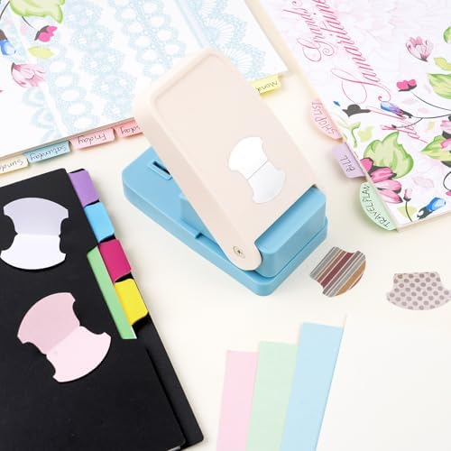 Tab Punch, Tab Puncher for Paper Crafts, DIY Index Tabs Puncher Loose Leaf Separator Label Punches for Planner Inserts, Bible Tabs, Journaling DIY Scrapbooking Notebook Handmade Craft Project