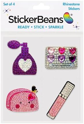 StickerBeans® Rhinestone Stickers - Glam Squad 2 Sticker Pack, 2” x 2” Unique Sparkly Cut-to-Shape for Collecting, Trading, Decorating Laptops, Phone Cases, Scrapbooks