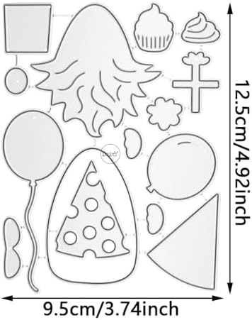 Patchwork Elf Balloon Cake Metal Cutting Dies for Card Making