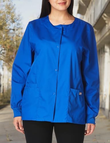 Cherokee WW Originals Scrubs Jacket for Women Snap Front 3 Pockets