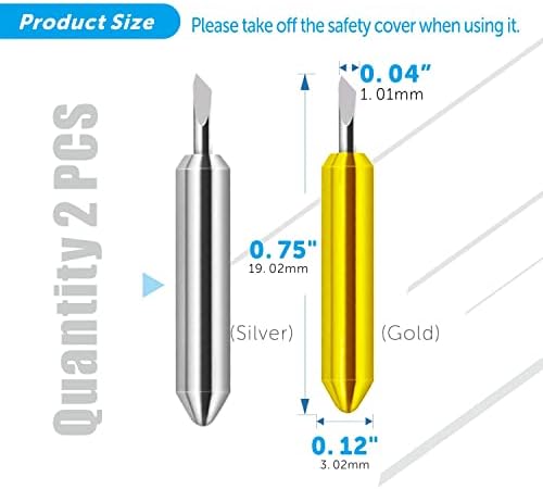 2 Pack Replacement Cutting Blades for Cricut Joy/2/Xtra, Vinyl Fabric Carbide Standard Blade Cut a Wide Variety of Materials