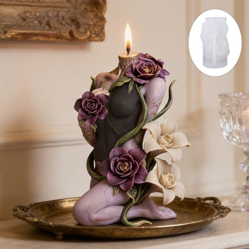 Konrisa Large 3D Candle Molds, Flower Vine Resin Casting Molds for Candle Making, Handmade Aromatherapy Candles Making Molds DIY Craft Supplies