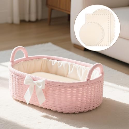 7 Pcs Wooden Basket Bottom for Crocheting, 7 Sizes Wooden Round Oval Square Blank Solid Crochet Basket Base for DIY Basket - Weaving Supplies, Home Decoration