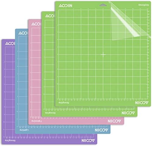 AOOIIN Cutting Mat for Cricut Explore 5/4/3/Air 2/Air/One/Maker 4/Maker 3/Maker, 5 Packs Cut Mats Replacement Accessories for Cricut