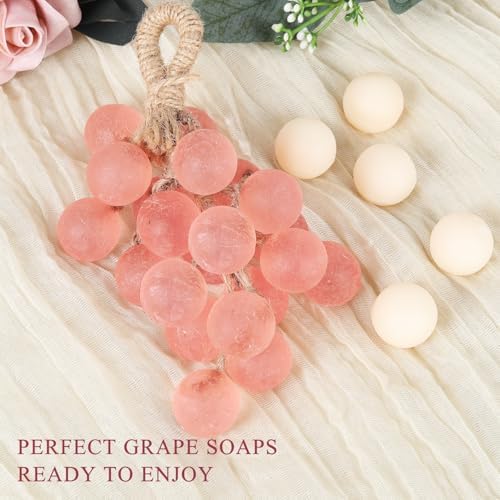 DIY Soap Making Kit Grape Soap Molds, 2 Pack Green & Pink Shapes with Hemp Rope, Black & White Ribbon for Handmade Soap Gift (Soap Base Not Included), Teacher Appreciation, Back to School Gift