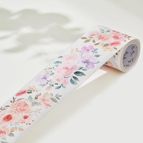 WT Flower Corridor Wide Washi Tape, Floral Designs, Not Pre-Cut