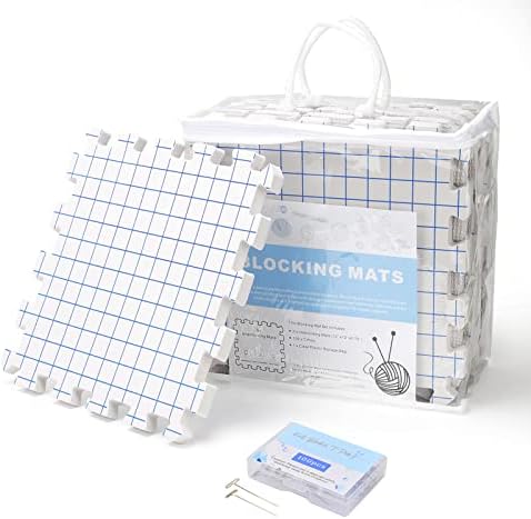 Yrangee Blocking Mats for Knitting & Crochet Project-9 Packs 100 T-Pins