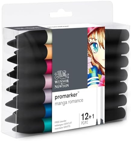 Winsor & Newton ProMarker Set, 12 Count, Manga Romance