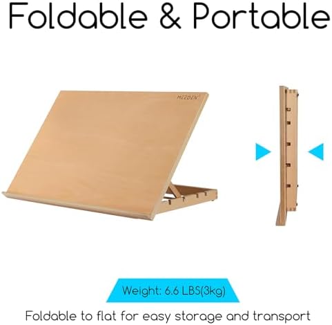 MEEDEN Extra Large Tabletop Easel: Wooden Easel for Painting Drawing Board | Adjustable Sketching Drafting Table Top Easel - Portable Beech Wood Desktop Art Easel Stand for Adults, Artists, Student