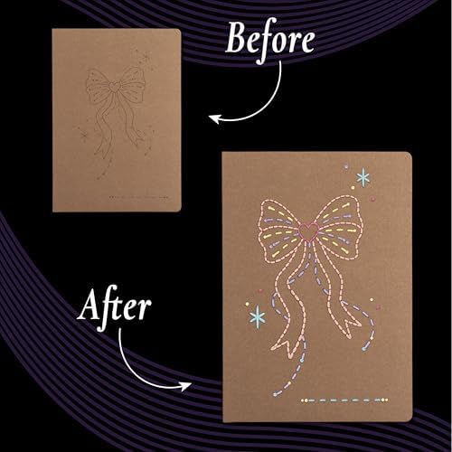 Unwynd Notebook Embroidery Kits Pretty for Adults, Beginners, Cross-Stitch