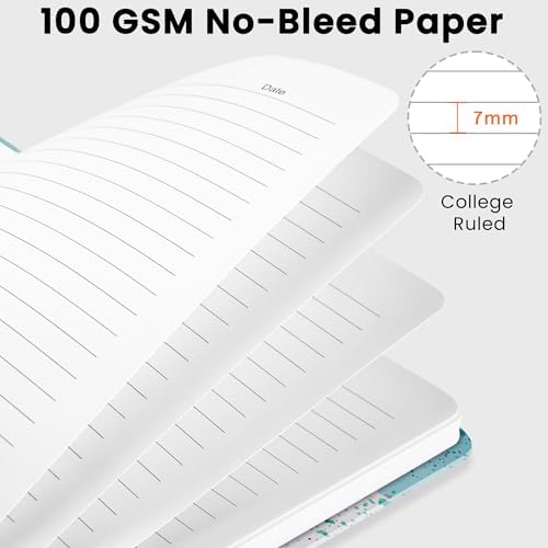 Lined Spiral Journal Notebook, A5 College Ruled Notebook for Note-Taking