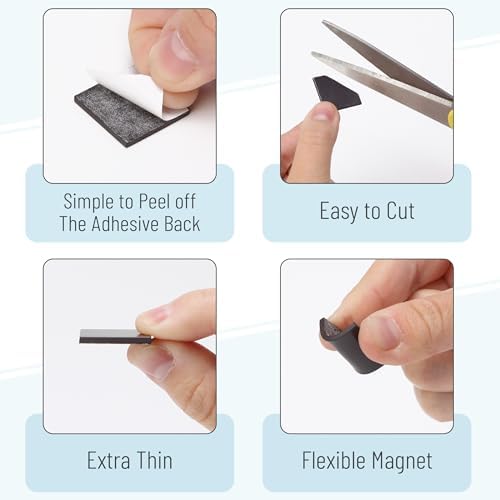Mr. Pen- Self Adhesive Magnet Square, 120 pcs, Flexible and Extra Thin