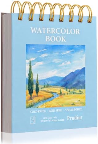 4x4 Inch Watercolor Paper Pad, 35 Sheets, 140 Lb Cold Press, Spiral