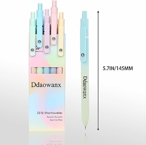 Ddaowanx Gel Pens,5 Pcs 0.5mm Retractable Quick Dry Black Ink Pens | Fine Point Smooth Writing Pens for Nurses,Teachers,Cute Stationery Office&School Supplies,Gifts for Women Stocking Stuffers