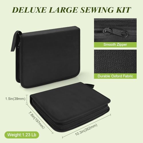 Goeveo Sewing Kit for Adults, 198pcs Newly Upgraded Needle and Thread Kit Gifts for Mom Grandma Friend, Sewing Accessories with Case Portable for Home, Work, Travel, Emergency (198pcs Sewing Supplies)