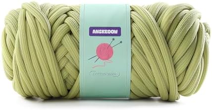 Chunky Yarn for Hand Knitting, Super Bulky Jumbo Green Yarn for Crocheting