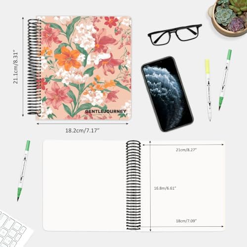 Hardcover Sketchbook,7.2"x8.3"Spiral Bound Drawing Pad,Lily Bouquet