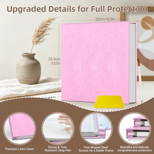 Popotop Photo Album Self Adhesive Scrapbook Album for 4x6 5x7 8x10 Pictures DIY Photo Book as Scrapbooking Supplies Kits, Birthday Gifts for Women Mom Wedding Baby Family Travel