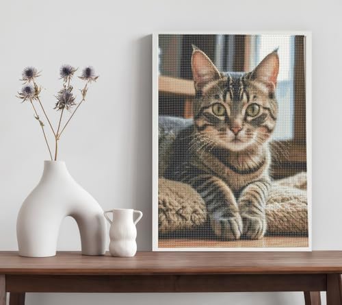 Cute Cat Diamond Art Kits for Adults, Full Drill DIY Diamond Painting Kits