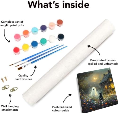 VIGEGU 6 Pack Ghost Paint by Numbers Kit for Adults Beginner