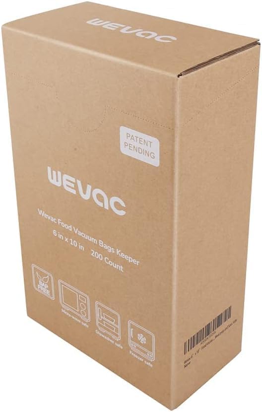 Wevac Vacuum Sealer Bags 6"x10", 200 Pint Bags, Fits Food Saver Sealers