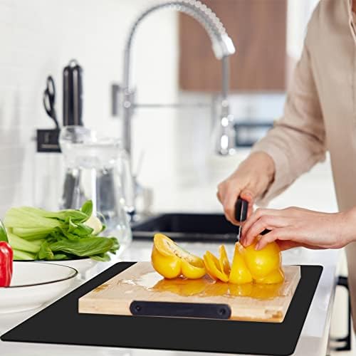 emolife Thick(2MM) Silicone Mats for Kitchen Counter, Black, 23.6"x15.7"