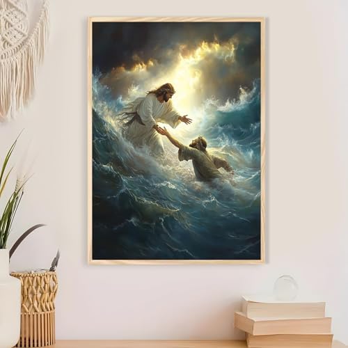 Jesus Paint by Numbers Kit for Adults Framed Canvas 12X16 in, Frameworkless