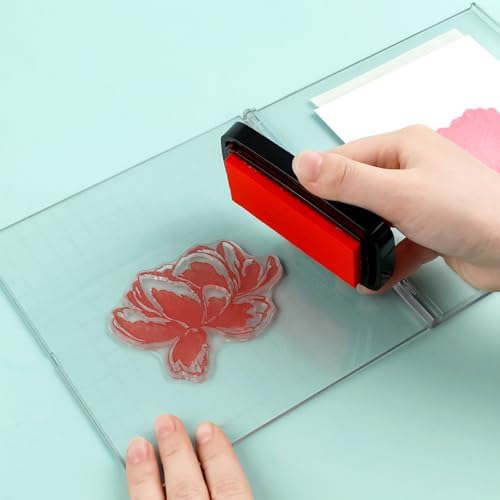 BAOFALI 6.3x6.3inch Precise Stamp Platform with Grid Lines for Accurate Craft Stamping; Easy Stamping Press; Perfect Stamp Positioning Tool Card Making Supplies Scrapbook Paper Craft Stamping Tool