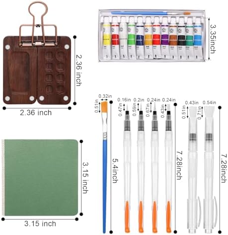 Boyistar Watercolor Paint Set, Mini Watercolor Travel Set with 12 Colors