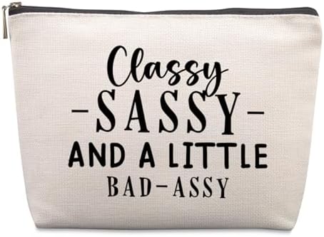 Funny Birthday Gifts for Her & Him - Sarcastic Gifts for Friends, Farewell & Christmas - Classy, Sassy & Badassy Cosmetic Bag