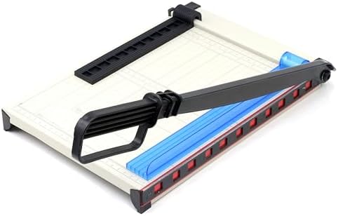 TEXALAN(R) Paper Cutter Letter Size Paper Trimmer 12” Cut Length 12 Sheet Capacity Guillotine Paper Photo Cutter with Magnet Clamp, Paper Guide, Size Guideline