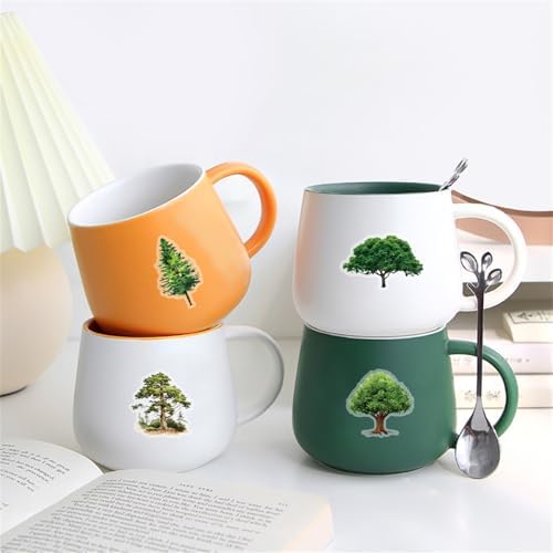 50PCS Tree Forest Stickers PET Transparent Stickers Colorful Nature Decals Waterproof Decorative Decals for Scrapbook DIY Crafts Album Bullet Journal Planner Water Bottles Phone Cases Laptops (Trees)