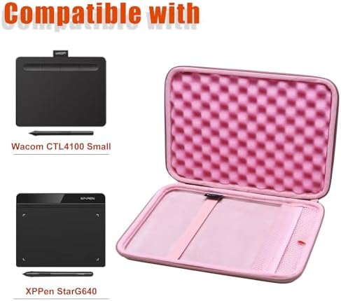 LTGEM Tablet Case for Wacom Intuos Small Graphics Drawing Tablet fits Model # CTL4100 or XPPen Graphics Tablet fits Model # StarG640 (Rose Gold)