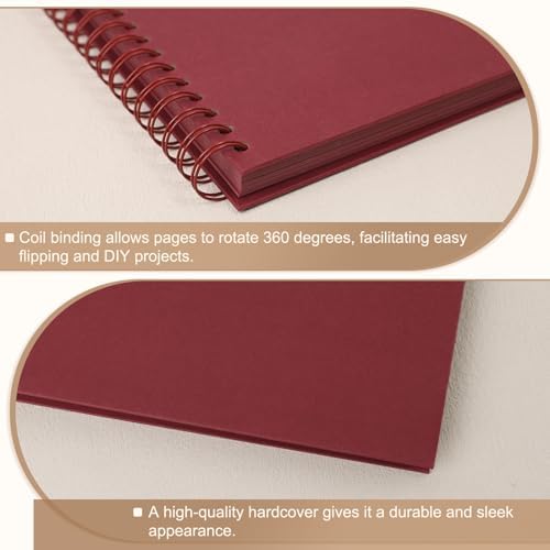 Scrapbook Album 12x12 Inches 100 Pages Hardcover Kraft Paper Red