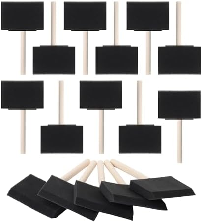 Bates 4-Inch Foam Paint Brushes, 16 Pack - Sponge Brushes for Painting, Staining, and Mod Podge - Paint Sponges