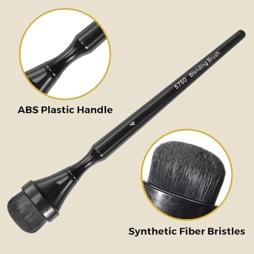5-Piece Gold Leaf Brush Set for Charcoal Blending