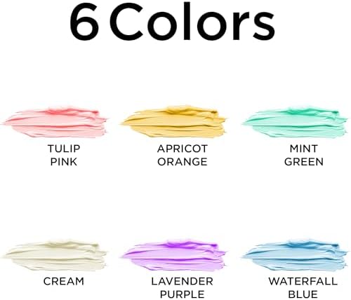 BLUEBIRD Studio Acrylic Paints, Pastel Colors, 6-Pack 3.4 Fl Oz each, Basic Acrylic Paint For DIY Crafts & Beginner Artists