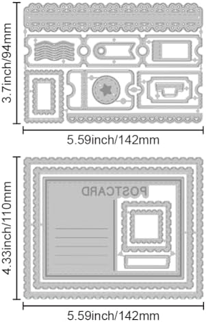 GLOBLELAND Postage Stamp Cutting Dies for Card Making Lace Postcard Ticket Cut Die for DIY Scrapbooking Journal Embossing Paper Craft Decor